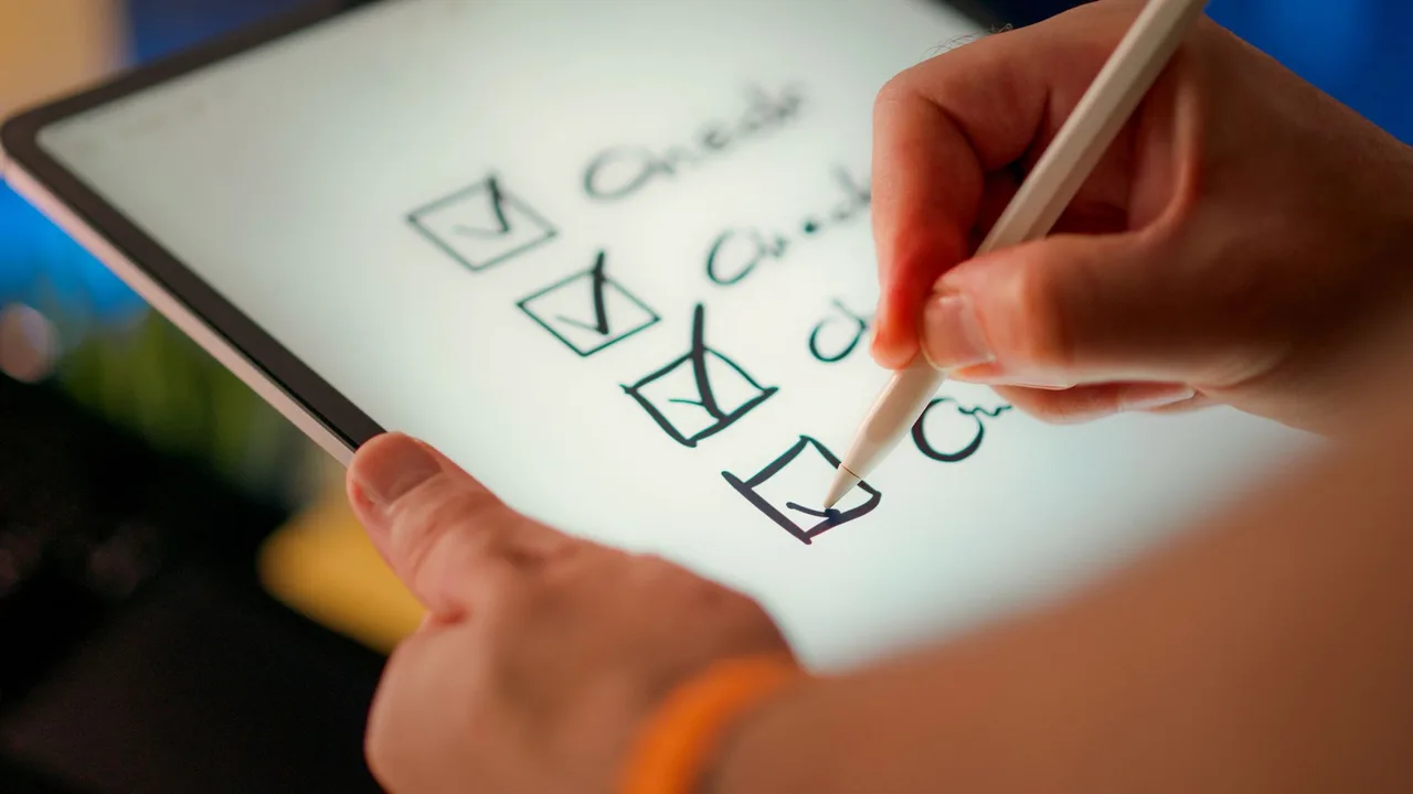 Digital property checklist open on a tablet